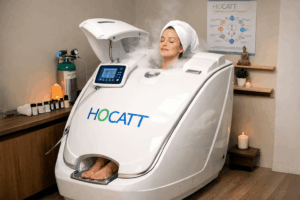 A patient enjoying a HOCATT treatment in San Francisco.