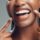 cropped smile, perfect white teeth